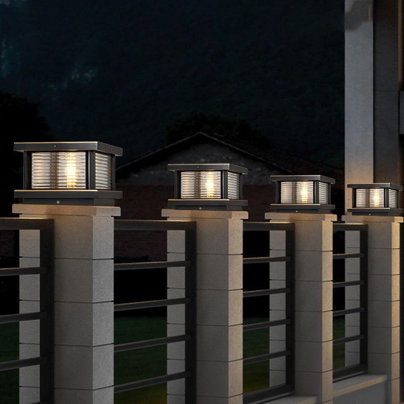 Modern Simple Outdoor Light Square Shape Copper Pillar Lamp for Outdoor