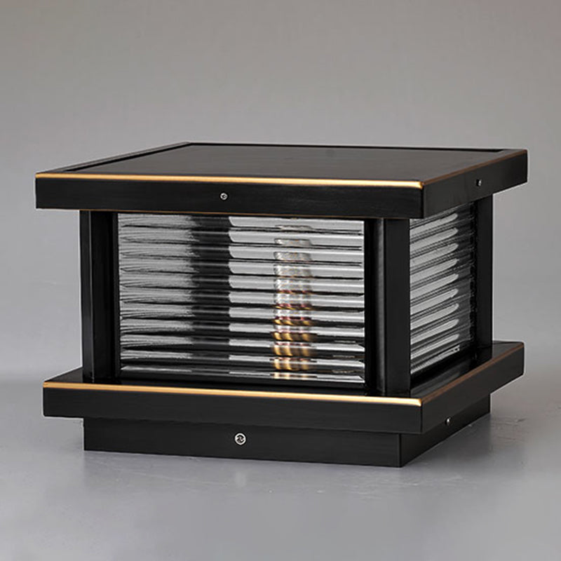 Modern Simple Outdoor Light Square Shape Copper Pillar Lamp for Outdoor