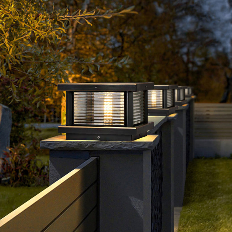 Modern Simple Outdoor Light Square Shape Copper Pillar Lamp for Outdoor