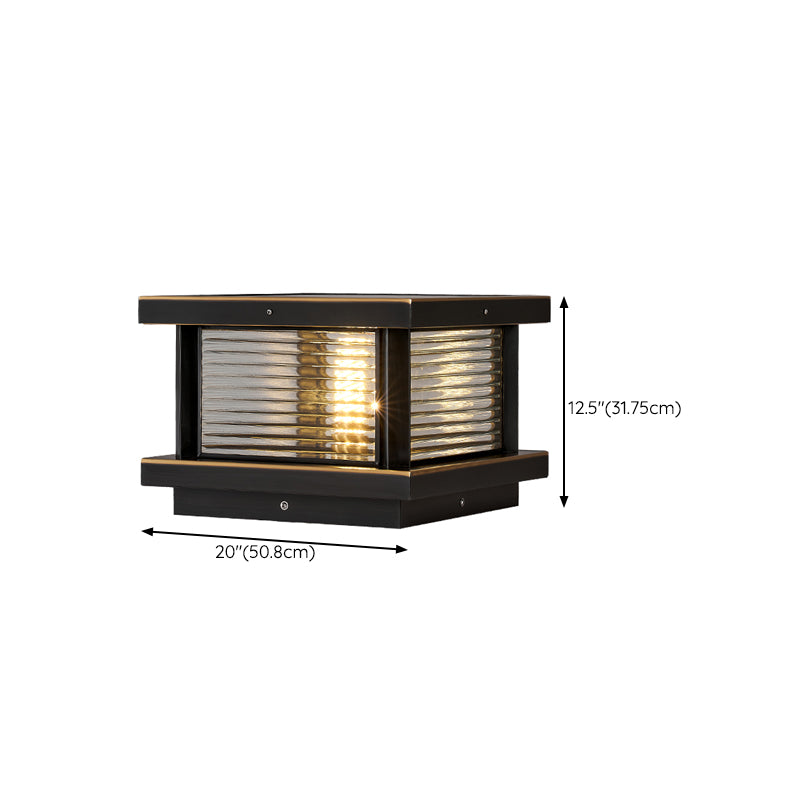 Modern Simple Outdoor Light Square Shape Copper Pillar Lamp for Outdoor