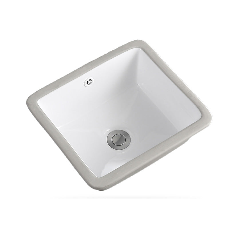 Undermount Bathroom Sink Square Overflow Drain Assemble Sink with Faucet