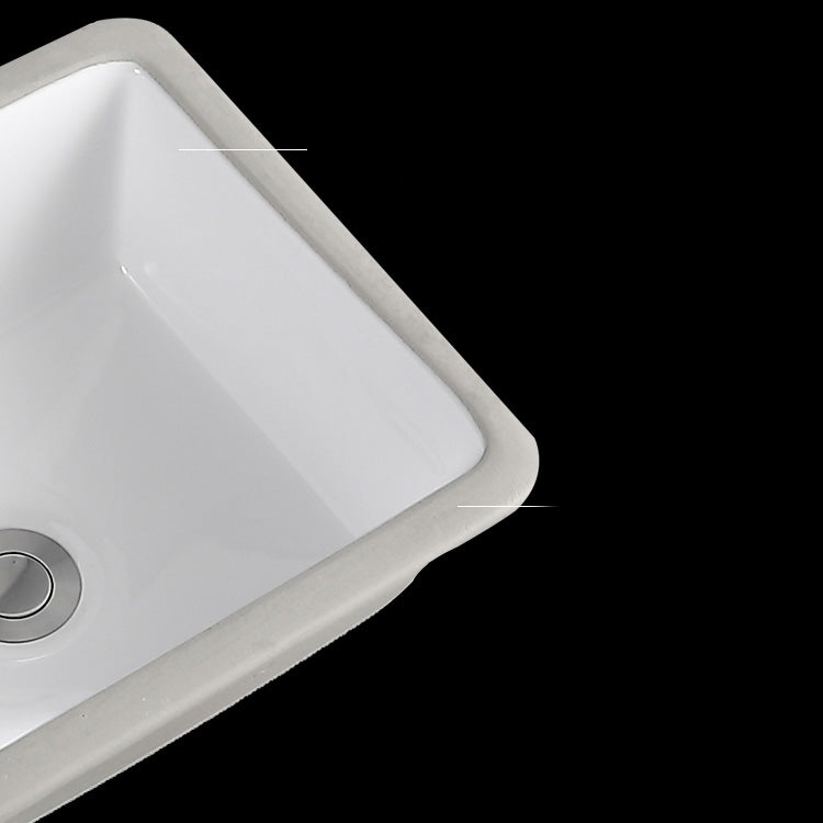 Undermount Bathroom Sink Square Overflow Drain Assemble Sink with Faucet