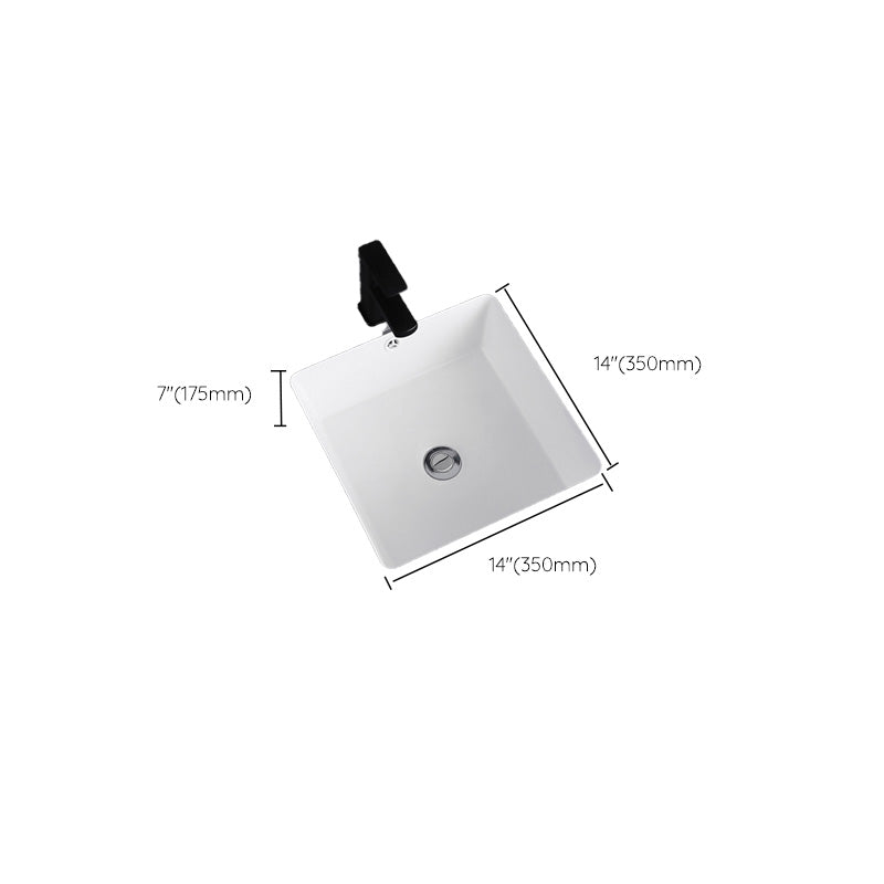 Undermount Bathroom Sink Square Overflow Drain Assemble Sink with Faucet