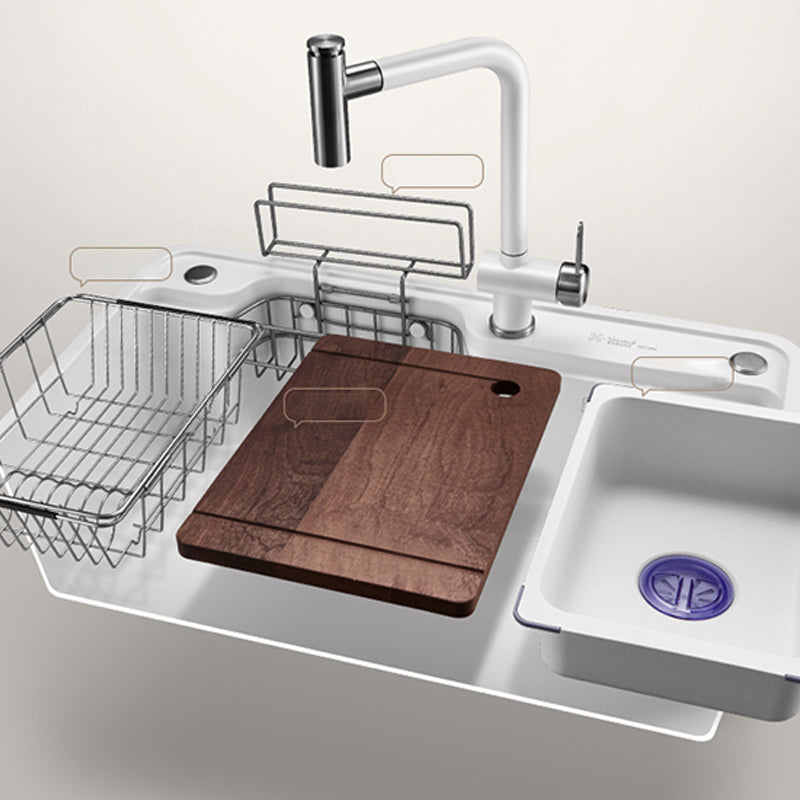Stainless Steel Kitchen Sink Rectangular 1-Bowl Kitchen Sink with Cutting-Board