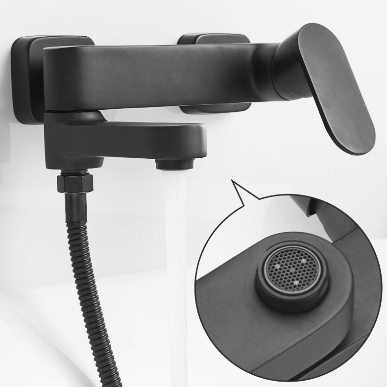 Modern Wall Mounted Bath Faucet Trim Metal Single Handle Tub Faucet Trim