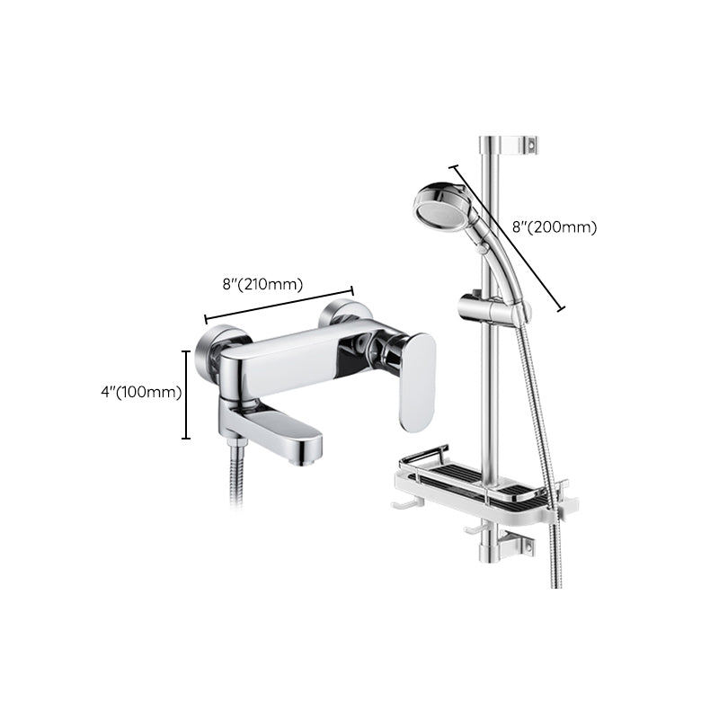 Modern Wall Mounted Bath Faucet Trim Metal Single Handle Tub Faucet Trim
