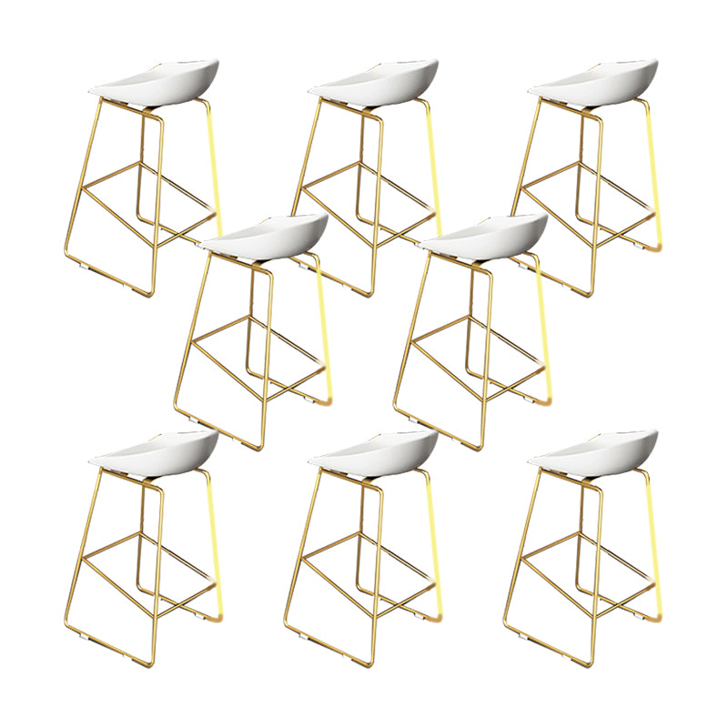 Glam Acrylic Bar Stools Low Back Dining Stools with Metal Base