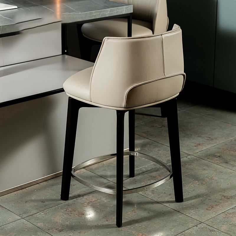 Industrial Style Counter Chair Wood Footrest Counter Stool for Restaurant