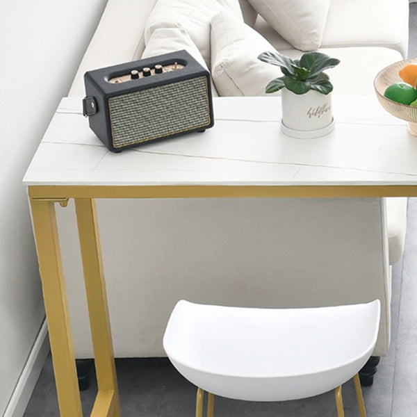 Glam Low Back Bar Stools Metal Dining Stools with Metal Base
