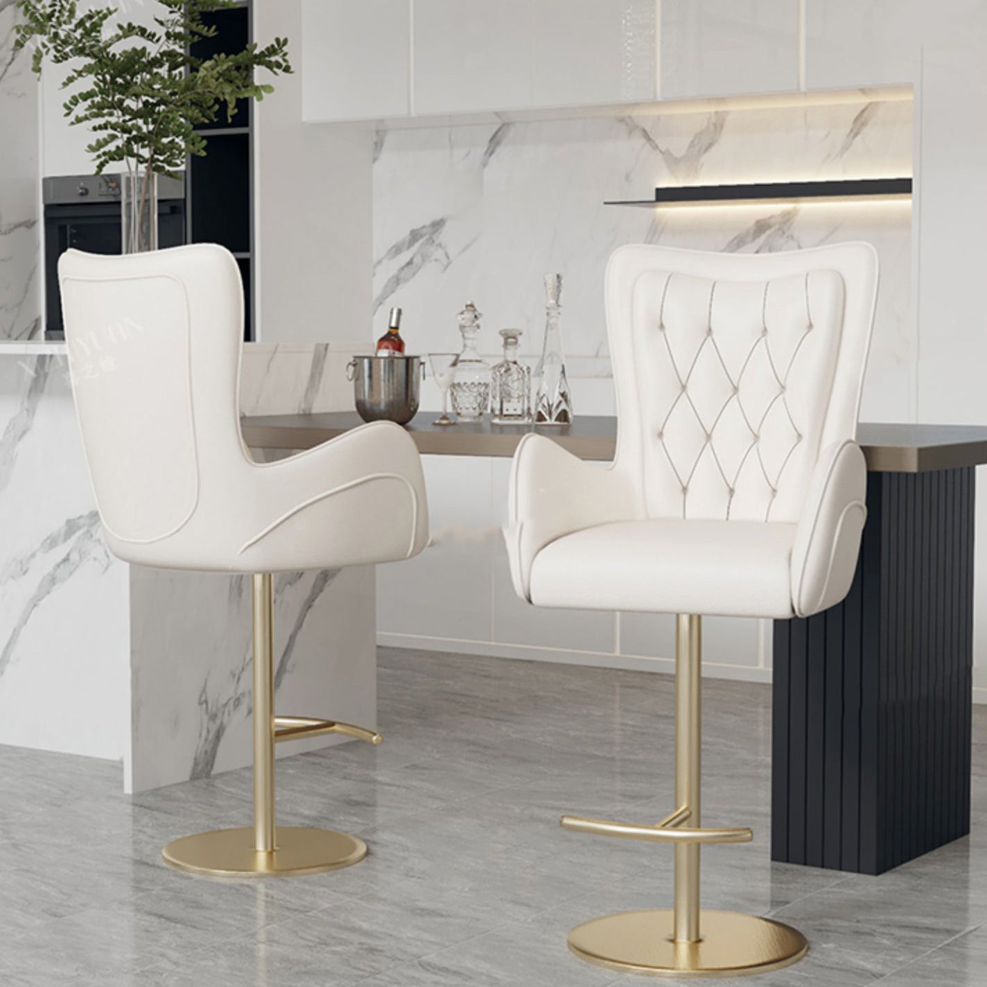 Industrial Style Metal Bar Stool Footrest Swivel Counter Stool for Bristol