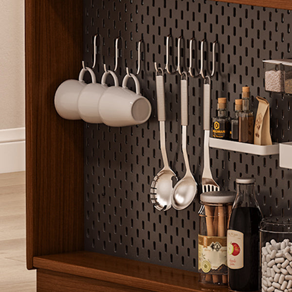 Modern Stone Bar Table Pine Wood Base with Lockers for Living Room