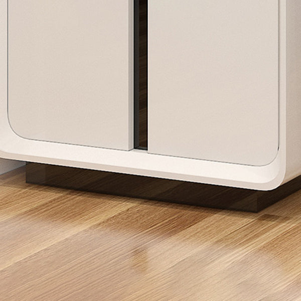 Modern Rectangle Bar Table Artificial Wood Base with Wine Cabinet for Living Room