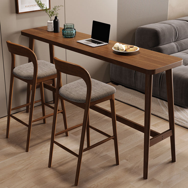 Rectangle Indoor Bar Dining Table Solid Wood Bar Stool Table