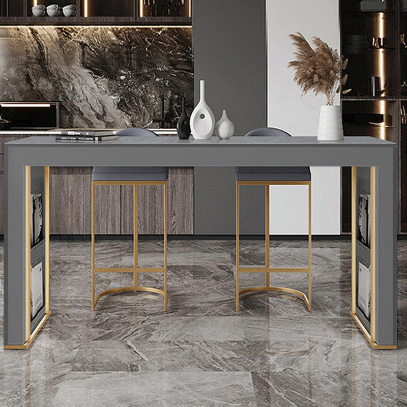 Modern Rectangle Stone Counter Table 1/3 Pieces Bar Table Set for Kitchen
