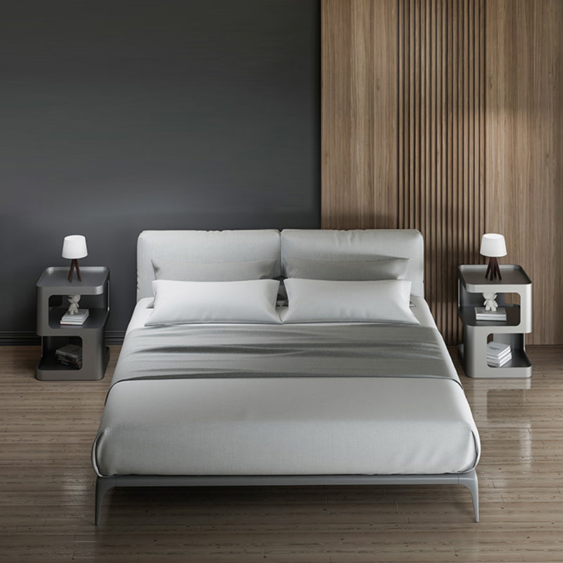 Modern Metal Bed Nightstand Open Storage Night Table for Bedroom