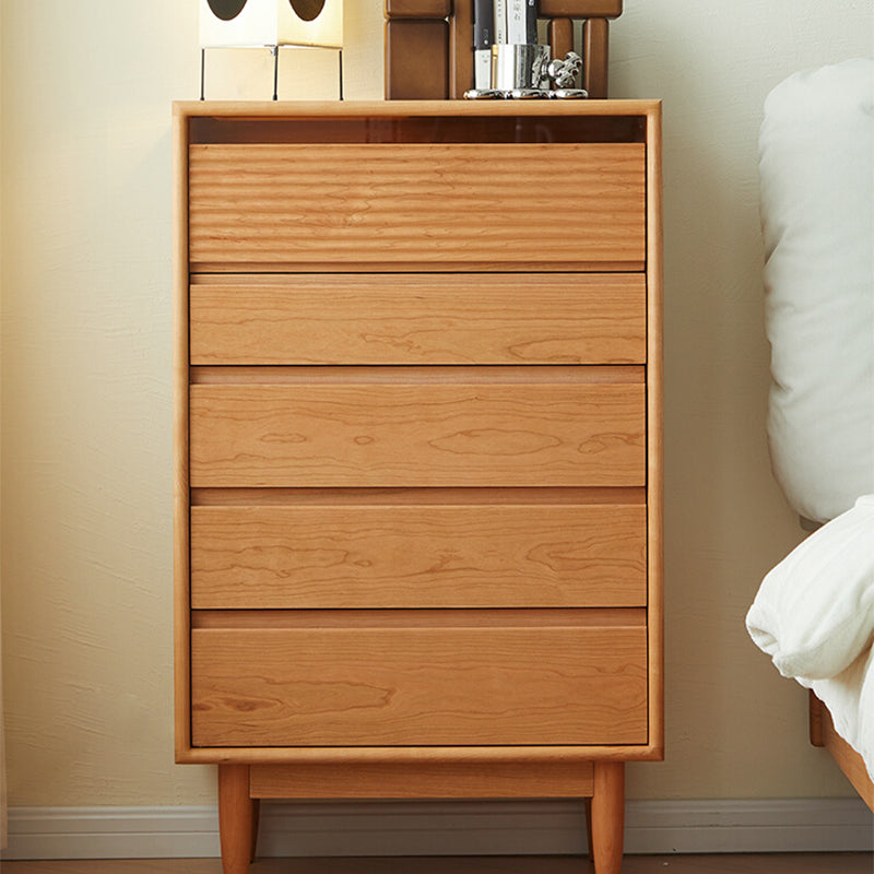 Mid-Century Modern Rectangle Accent Chest Solid Wood Natural Accent Chest