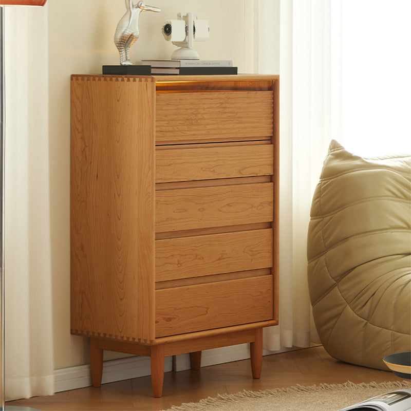 Mid-Century Modern Rectangle Accent Chest Solid Wood Natural Accent Chest