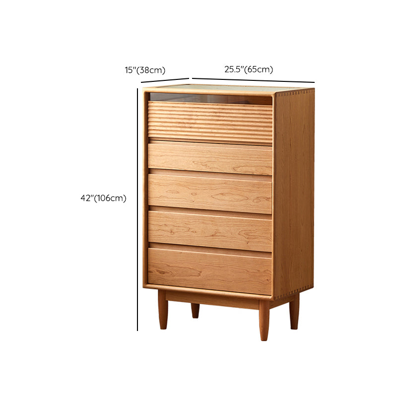 Mid-Century Modern Rectangle Accent Chest Solid Wood Natural Accent Chest