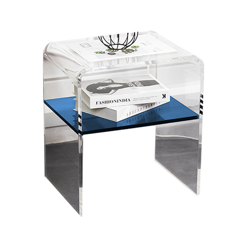 12" Wide Glam Corner Table Acrylic Storage Accent Side Table