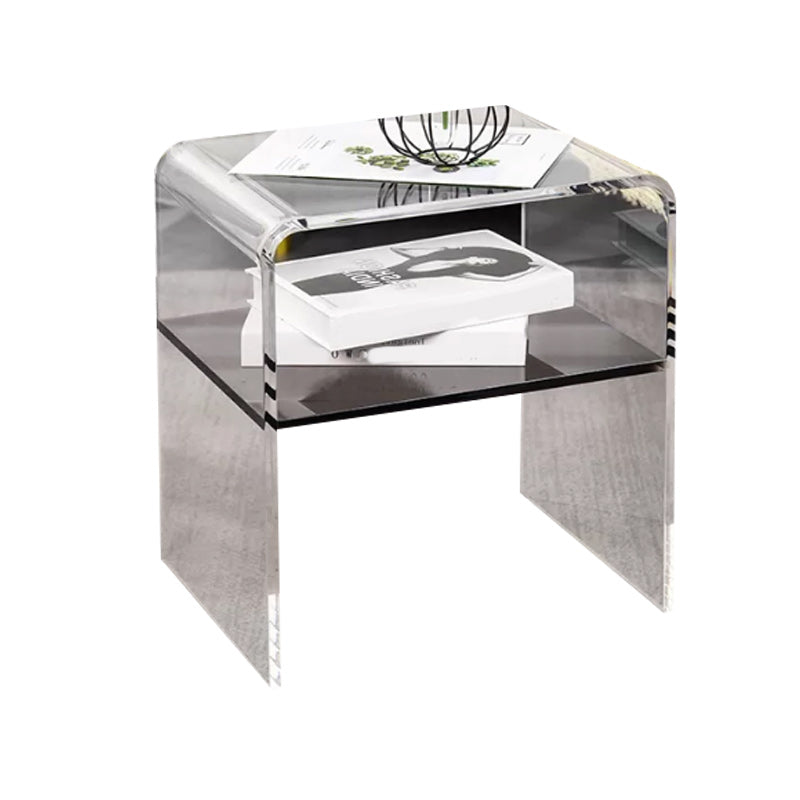 12" Wide Glam Corner Table Acrylic Storage Accent Side Table