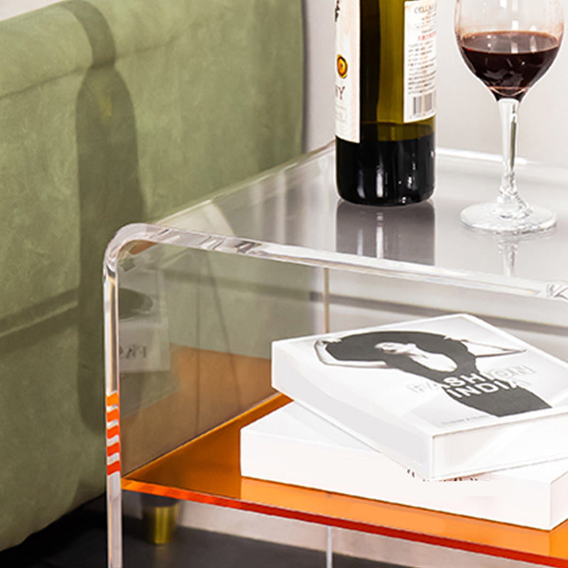 12" Wide Glam Corner Table Acrylic Storage Accent Side Table