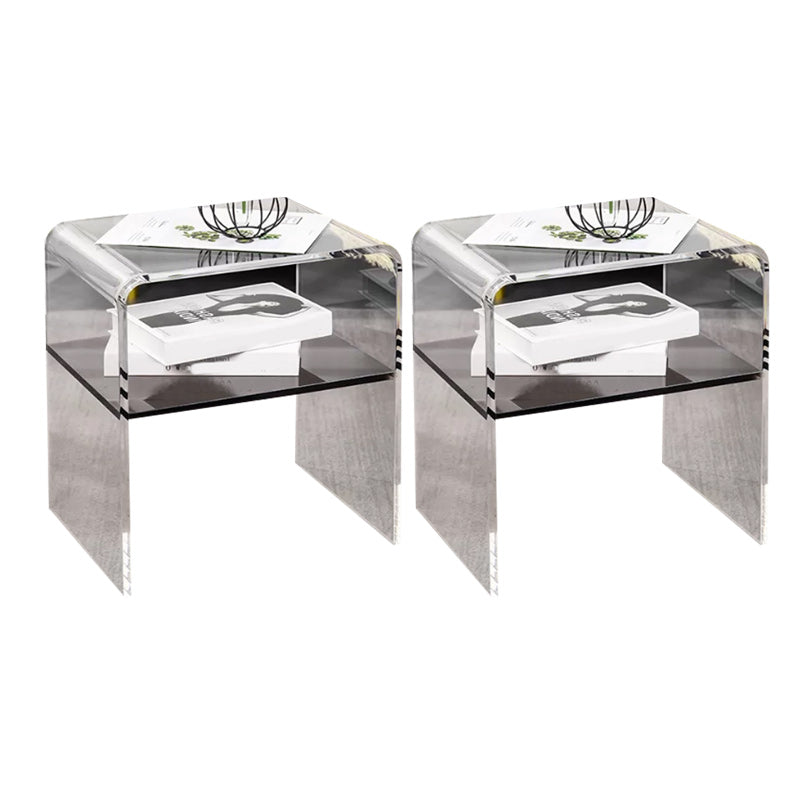 12" Wide Glam Corner Table Acrylic Storage Accent Side Table