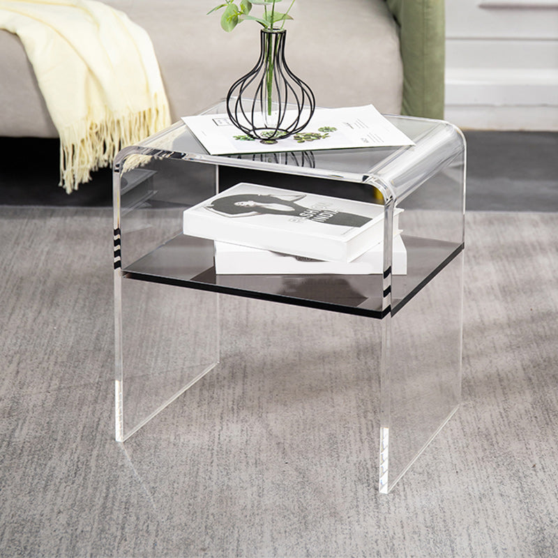 12" Wide Glam Corner Table Acrylic Storage Accent Side Table