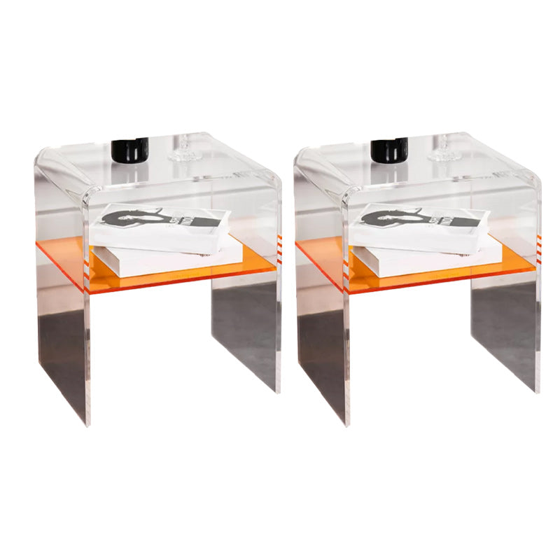 12" Wide Glam Corner Table Acrylic Storage Accent Side Table