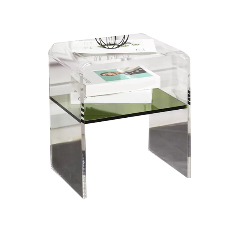 12" Wide Glam Corner Table Acrylic Storage Accent Side Table