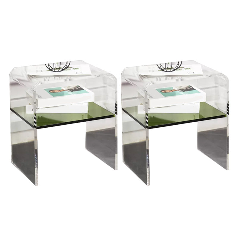 12" Wide Glam Corner Table Acrylic Storage Accent Side Table
