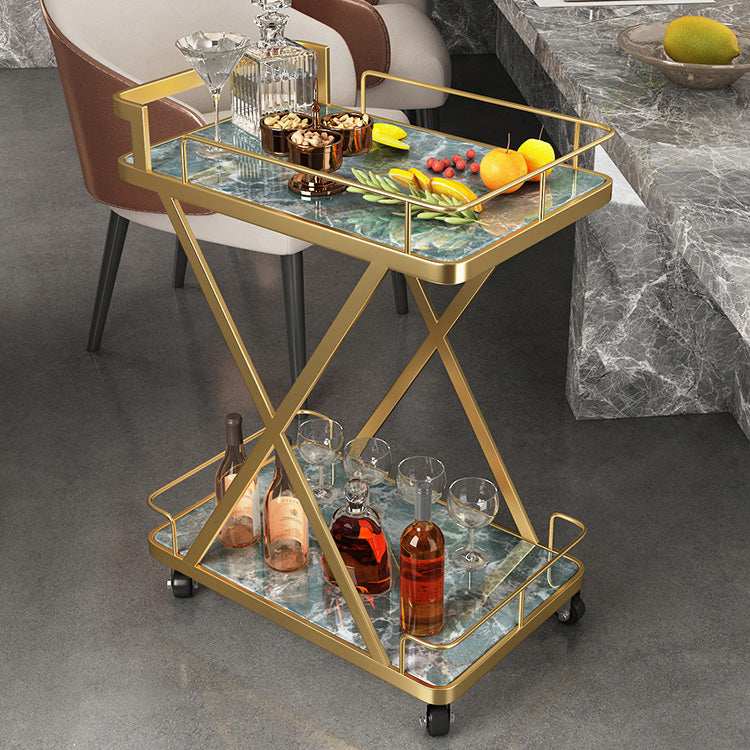 Modern Open Storage Kitchen Trolley Rectangle Dining Room Prep Table