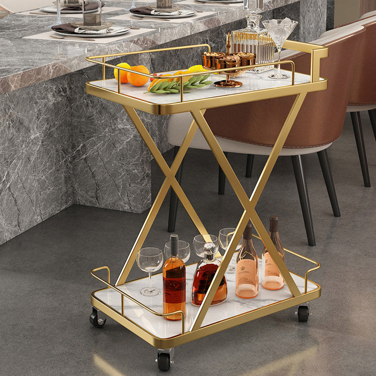 Modern Open Storage Kitchen Trolley Rectangle Dining Room Prep Table