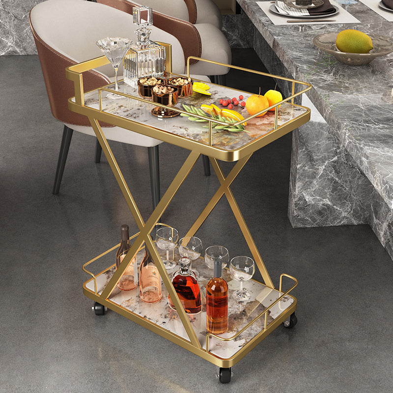 Modern Open Storage Kitchen Trolley Rectangle Dining Room Prep Table