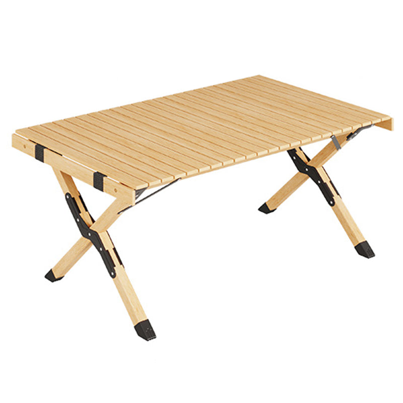 Natural Rectangular Camp Set 1/3/5 Pcs Beech Wood Fold and Store Table and Chairs