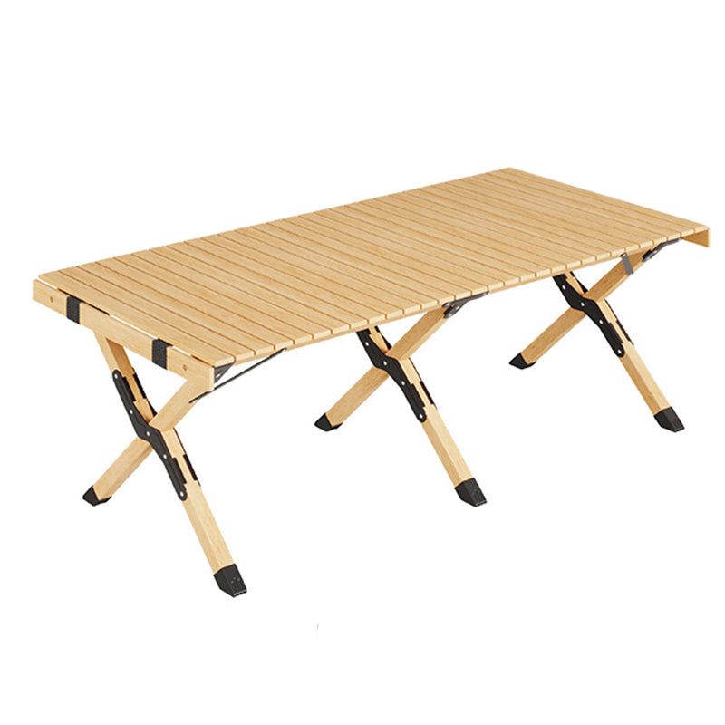 Natural Rectangular Camp Set 1/3/5 Pcs Beech Wood Fold and Store Table and Chairs