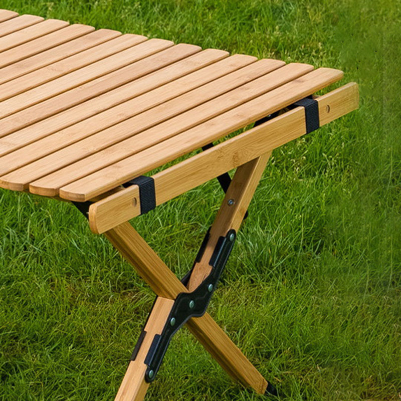 Natural Rectangular Camp Set 1/3/5 Pcs Beech Wood Fold and Store Table and Chairs