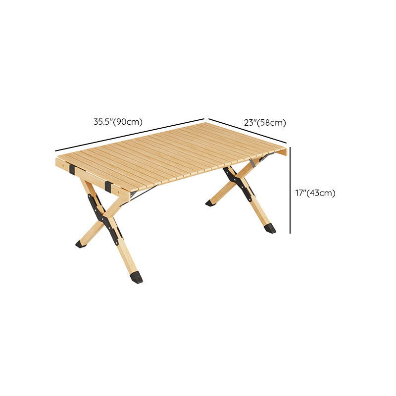 Natural Rectangular Camp Set 1/3/5 Pcs Beech Wood Fold and Store Table and Chairs