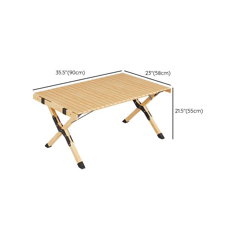 Natural Rectangular Camp Set 1/3/5 Pcs Beech Wood Fold and Store Table and Chairs