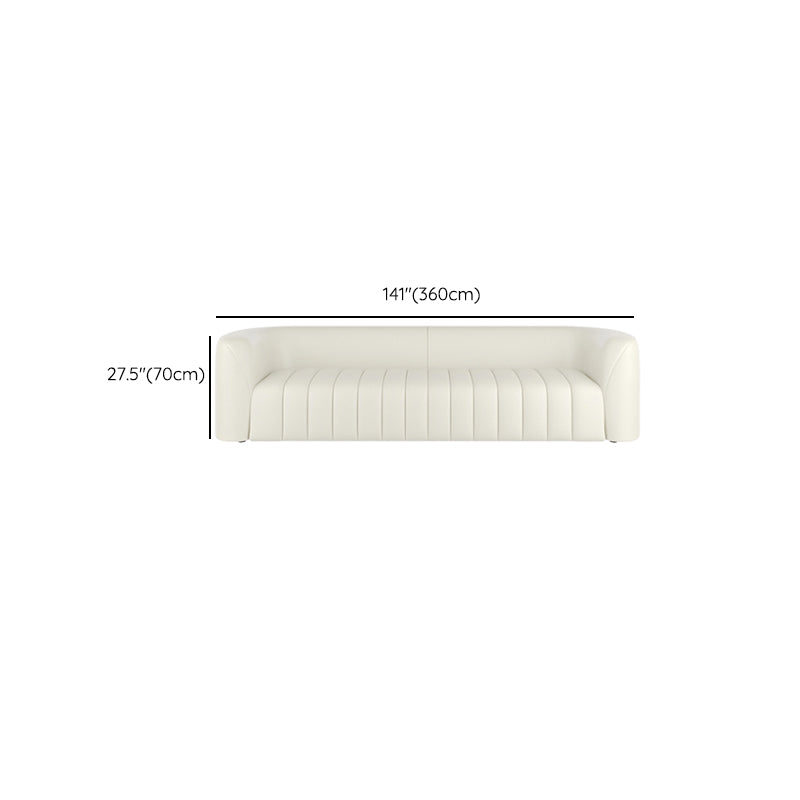 White Durable Sectionals Stain-Resistant Square Arms Sofa for Living Room