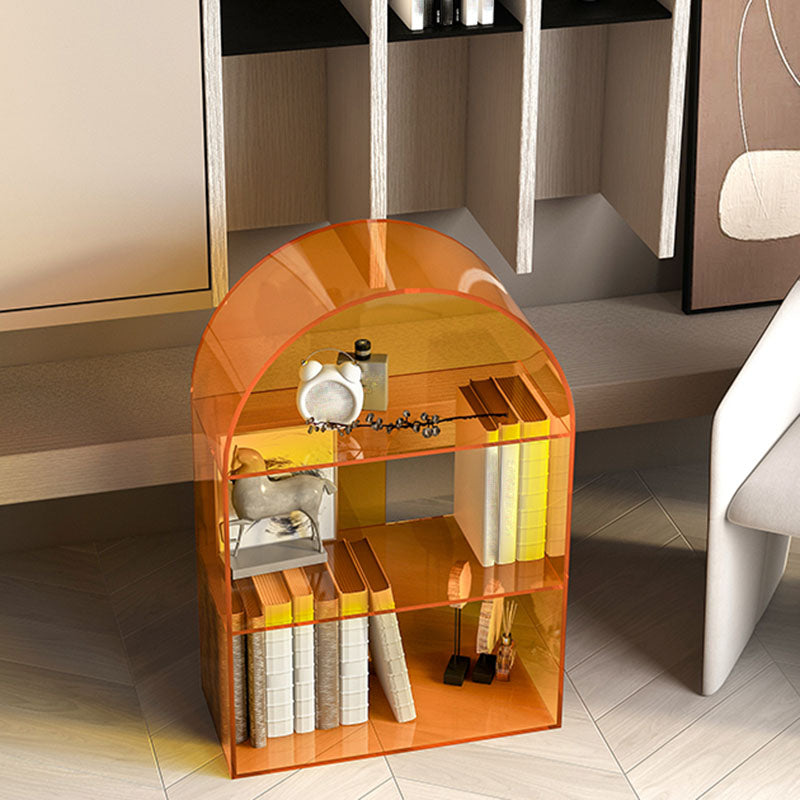 Contemporary Open Back Bookshelf Acrylic Shelf Bookcase with Shelves