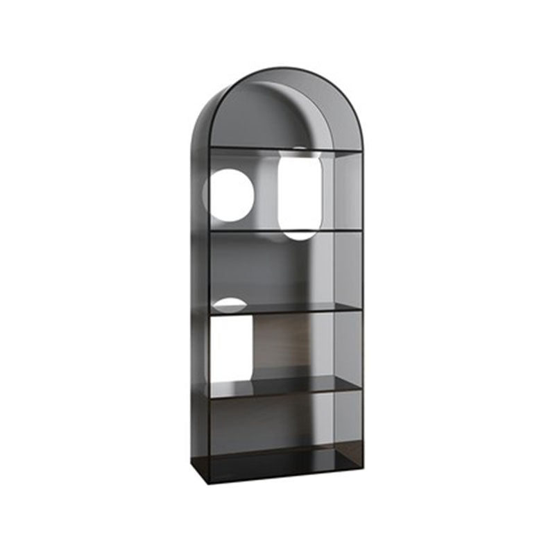Contemporary Open Back Bookshelf Acrylic Shelf Bookcase with Shelves