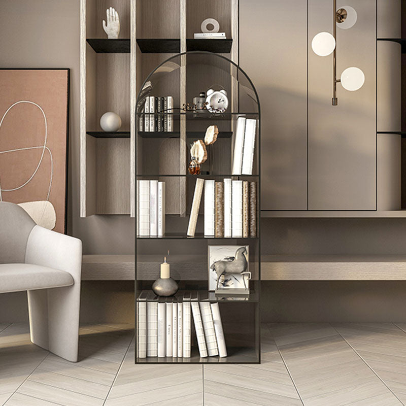 Contemporary Open Back Bookshelf Acrylic Shelf Bookcase with Shelves