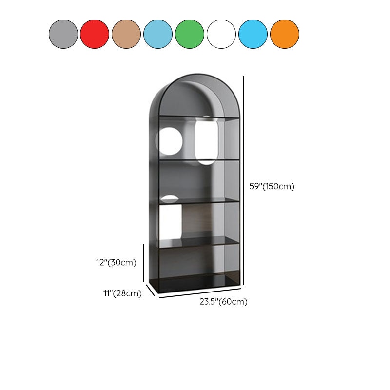 Contemporary Open Back Bookshelf Acrylic Shelf Bookcase with Shelves