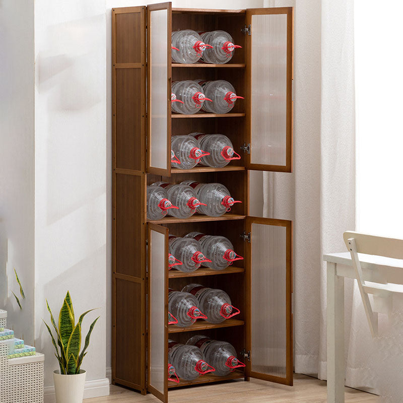 Contemporary Closed Back Bamboo Bookshelf Acrylic Bookcase with Cabinets