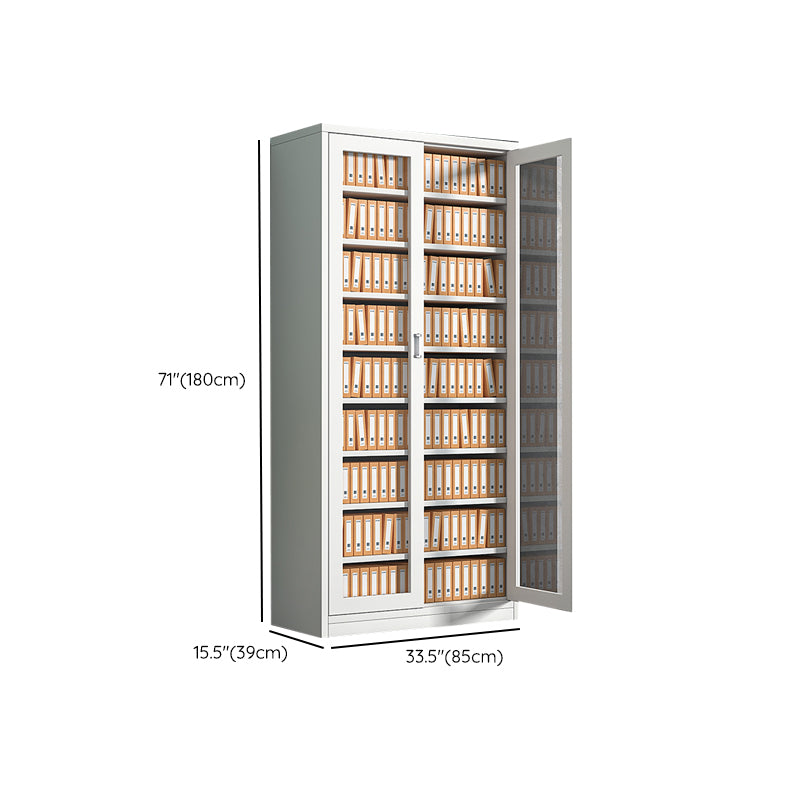 Modern Filing Cabinet Glass Doors File Cabinet with Storage Shelves for Office