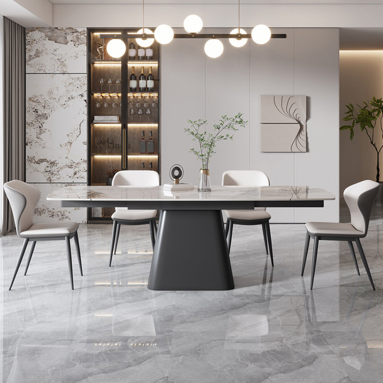 Rectangle Sintered Stone Dining Table Set 1/4/5/7 Pieces Dining Set for Kitchen