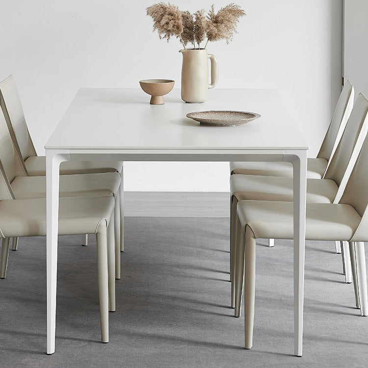 Modern 1/3/4/5/7 Pieces Furniture Sintered Stone Dining Set in White