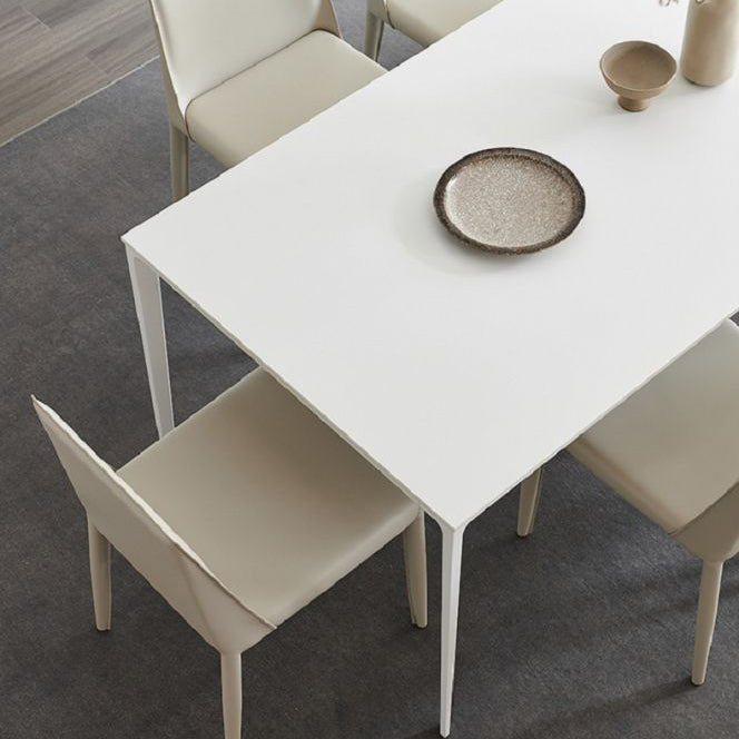 Modern 1/3/4/5/7 Pieces Furniture Sintered Stone Dining Set in White