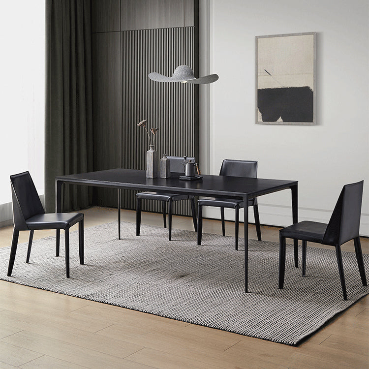 Modern 1/4/5/7 Pieces Furniture Sintered Stone Dining Set in Black
