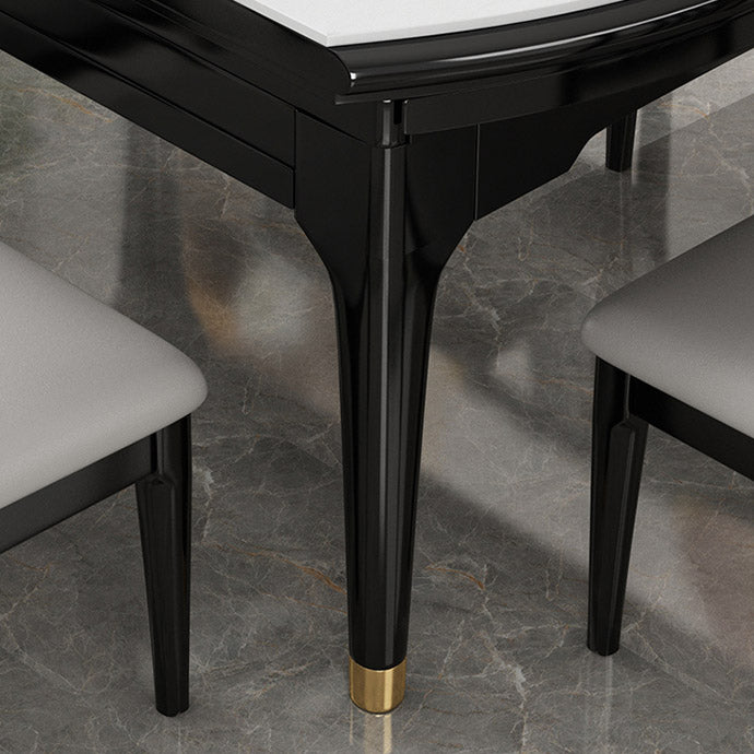 Contemporary Dining Room Table Solid Wood 4 Legs Dining Site Table